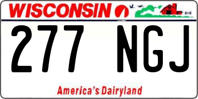 WI license plate 277NGJ