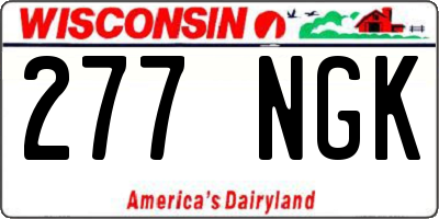 WI license plate 277NGK