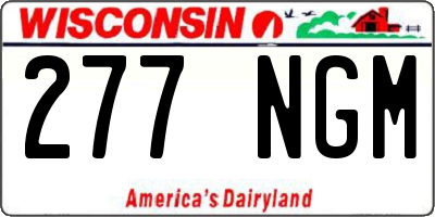 WI license plate 277NGM