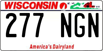 WI license plate 277NGN