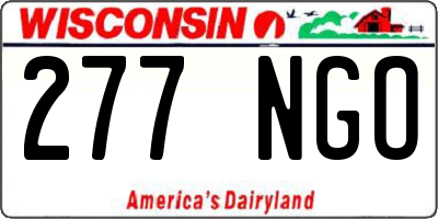 WI license plate 277NGO