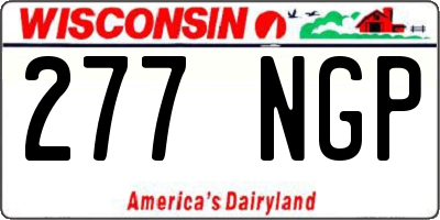 WI license plate 277NGP