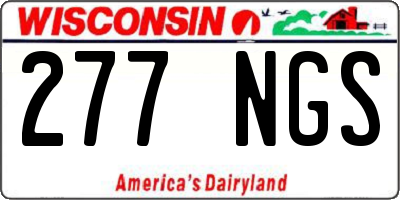 WI license plate 277NGS