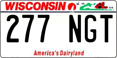 WI license plate 277NGT