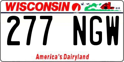 WI license plate 277NGW