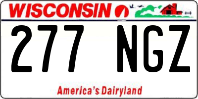 WI license plate 277NGZ