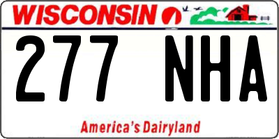WI license plate 277NHA