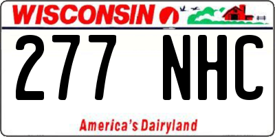 WI license plate 277NHC