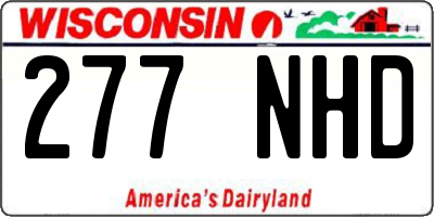 WI license plate 277NHD
