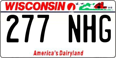 WI license plate 277NHG
