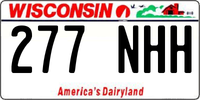 WI license plate 277NHH