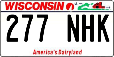WI license plate 277NHK