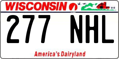 WI license plate 277NHL