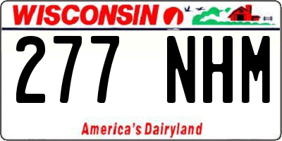 WI license plate 277NHM