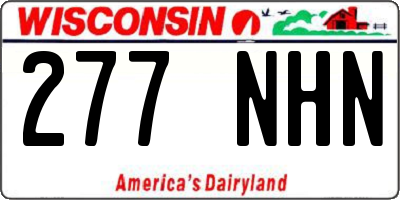WI license plate 277NHN