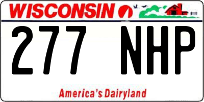 WI license plate 277NHP