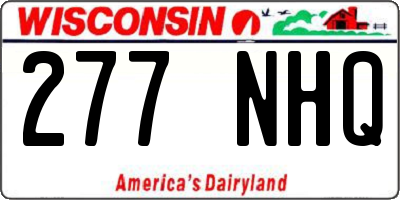 WI license plate 277NHQ