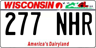WI license plate 277NHR