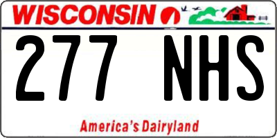 WI license plate 277NHS