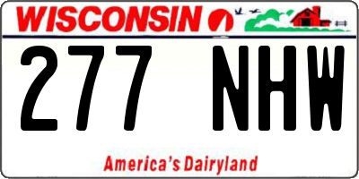 WI license plate 277NHW