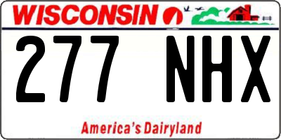 WI license plate 277NHX
