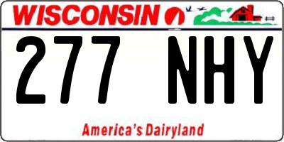 WI license plate 277NHY