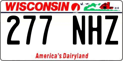 WI license plate 277NHZ