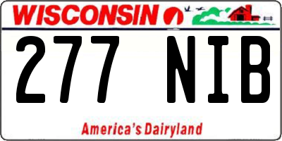 WI license plate 277NIB