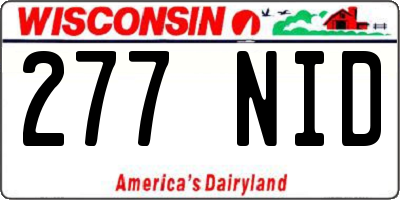 WI license plate 277NID