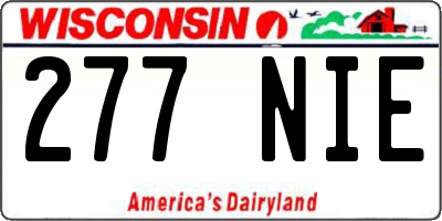 WI license plate 277NIE