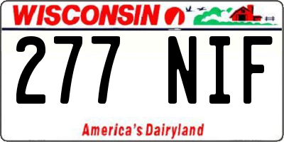 WI license plate 277NIF