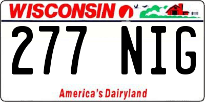 WI license plate 277NIG