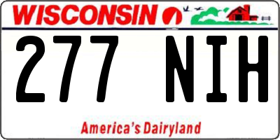 WI license plate 277NIH