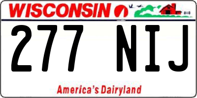 WI license plate 277NIJ