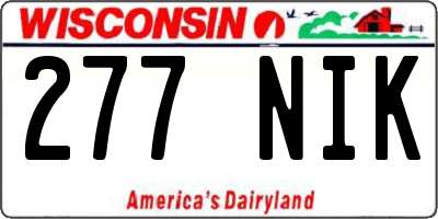 WI license plate 277NIK