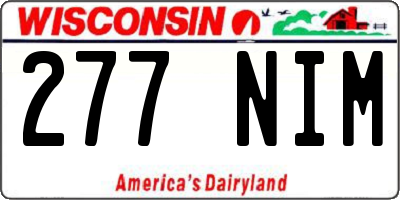 WI license plate 277NIM