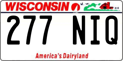 WI license plate 277NIQ
