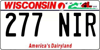 WI license plate 277NIR
