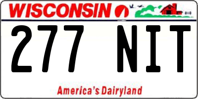WI license plate 277NIT