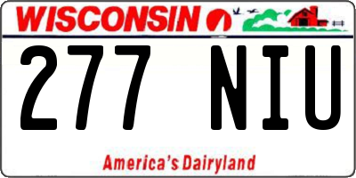 WI license plate 277NIU