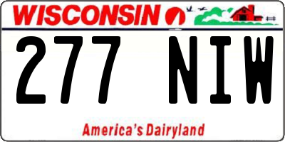 WI license plate 277NIW