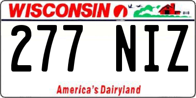 WI license plate 277NIZ