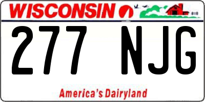 WI license plate 277NJG