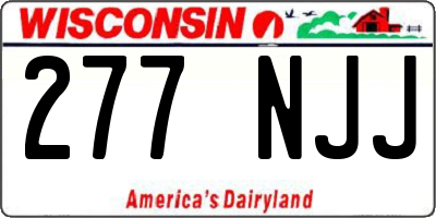 WI license plate 277NJJ