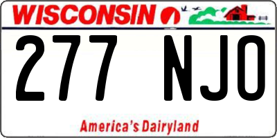 WI license plate 277NJO