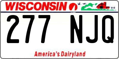 WI license plate 277NJQ