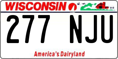 WI license plate 277NJU