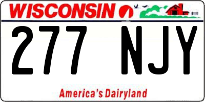 WI license plate 277NJY