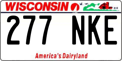 WI license plate 277NKE