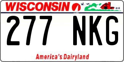WI license plate 277NKG